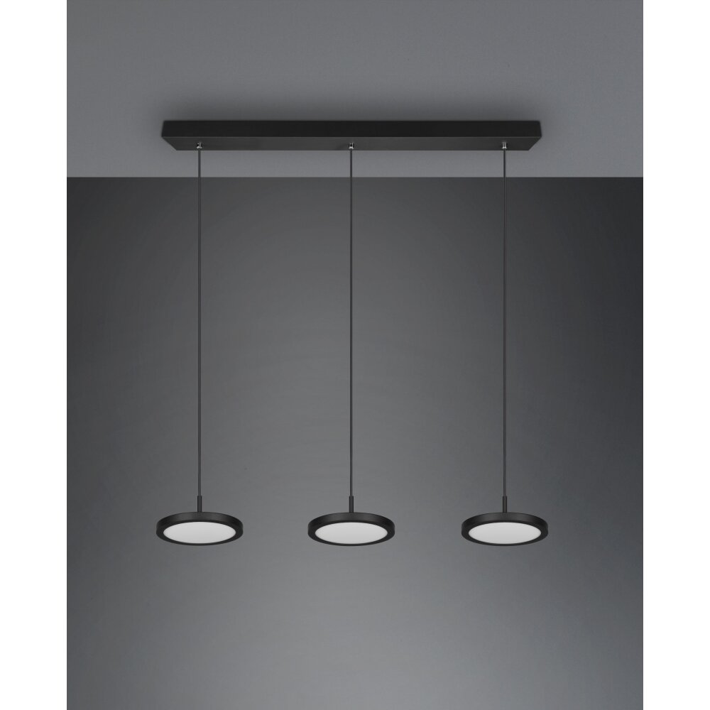Trio Tray Pendant Light LED black, 3-light sources