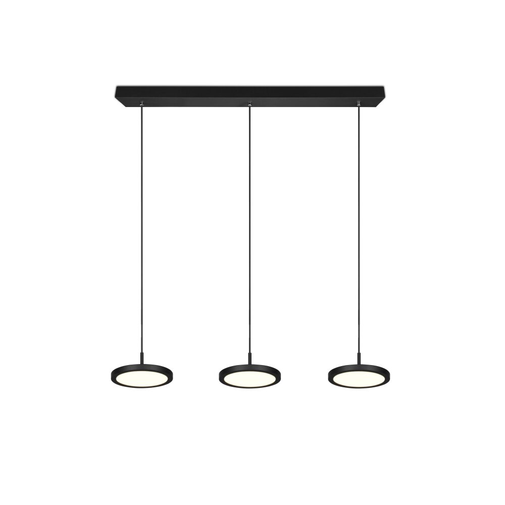 Trio Tray Pendant Light LED black, 3-light sources