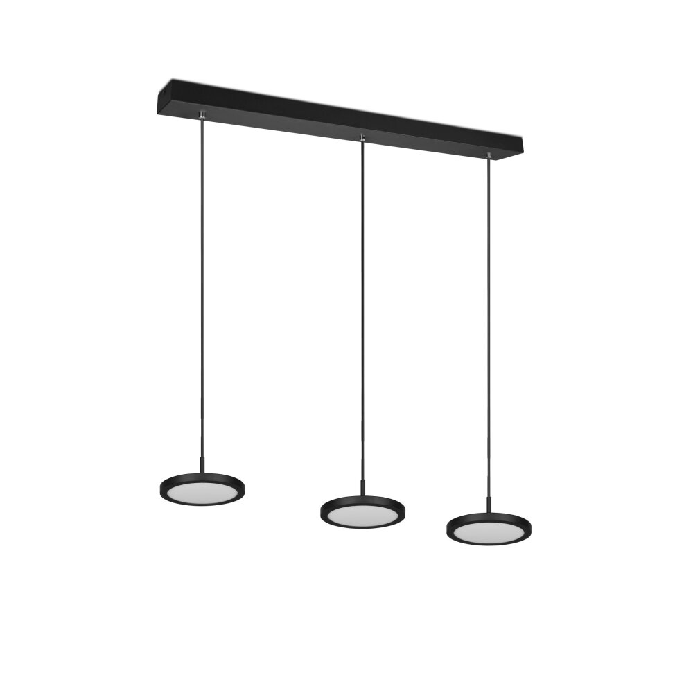 Trio Tray Pendant Light LED black, 3-light sources