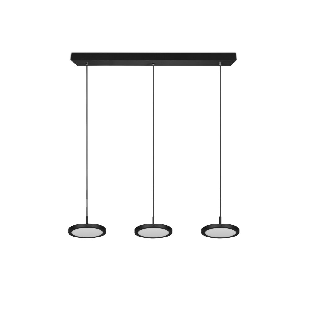 Trio Tray Pendant Light LED black, 3-light sources