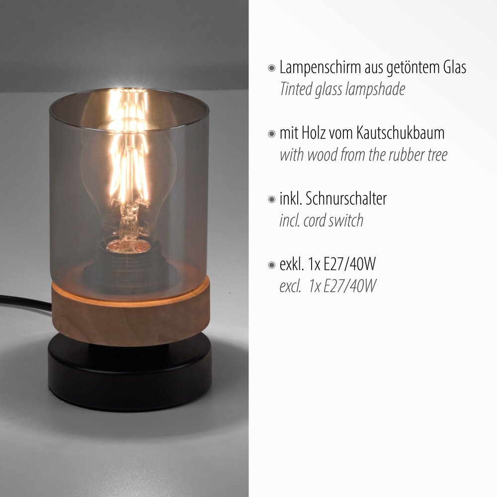 Leuchten-Direkt PASQUAL Table lamp black, 1-light source