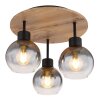 Globo MOITAS Ceiling Light Wood like finish, black, 3-light sources