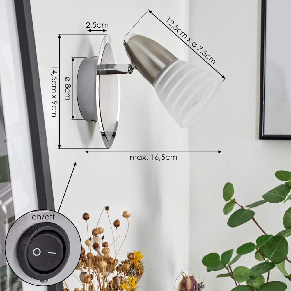 Chapod Wall Light matt nickel, 1-light source