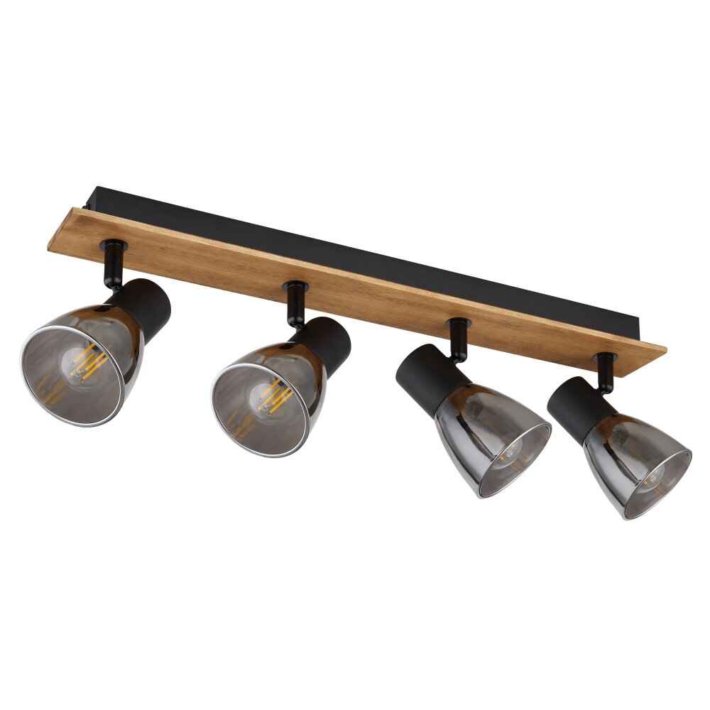 Globo CLAUDE Ceiling Light Dark wood, black, 4-light sources