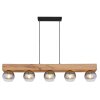 Globo MOITAS Pendant Light Wood like finish, black, 5-light sources