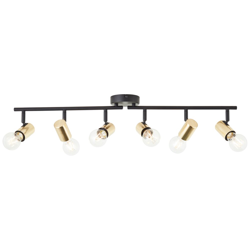 Brilliant Kerry Ceiling Light gold, black, 6-light sources