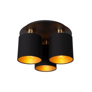 Lucide FUDRAL Ceiling Light gold, brass, black, 3-light sources