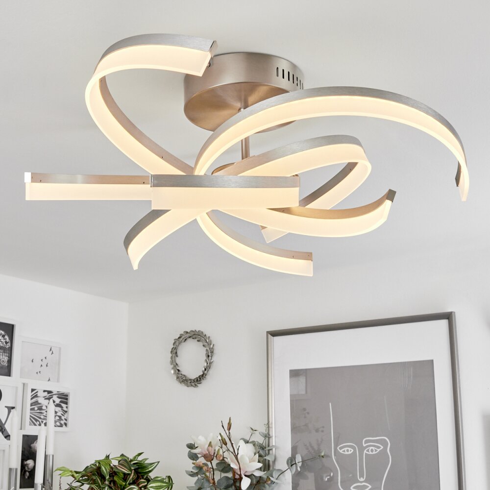 Vignats Ceiling Light LED matt nickel, 4-light sources, Remote control