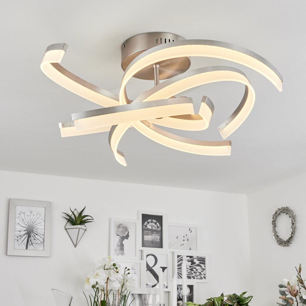 Vignats Ceiling Light LED matt nickel, 4-light sources, Remote control