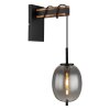 Globo LOREY Wall Light Dark wood, black, 1-light source