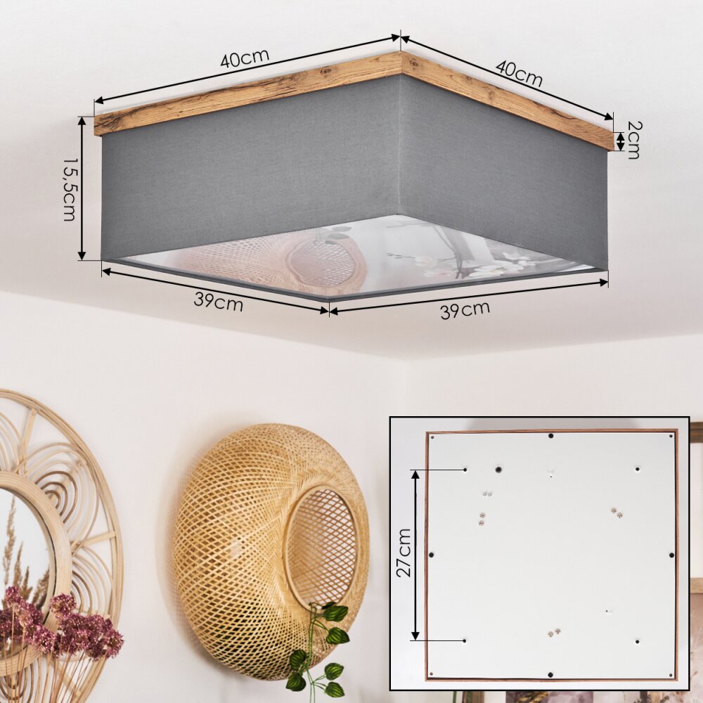 Lure Ceiling Light brown, Wood like finish, black, 3-light sources
