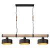 Globo RIELLY Pendant Light Wood like finish, black, 3-light sources