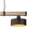 Globo RIELLY Pendant Light Wood like finish, black, 3-light sources