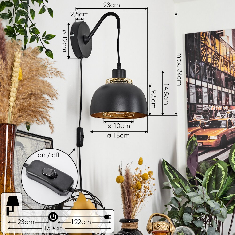 Wambez Wall Light black, 1-light source