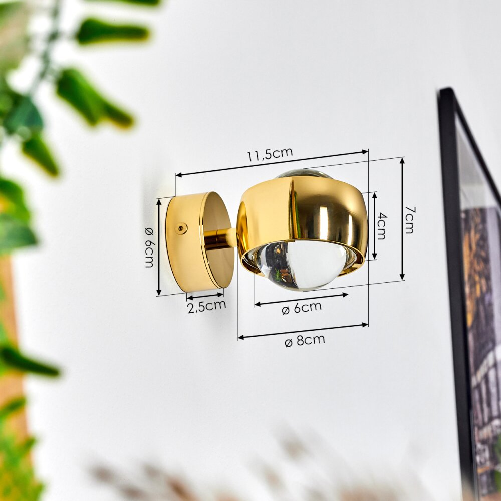 Sapri Wall Light gold, 1-light source