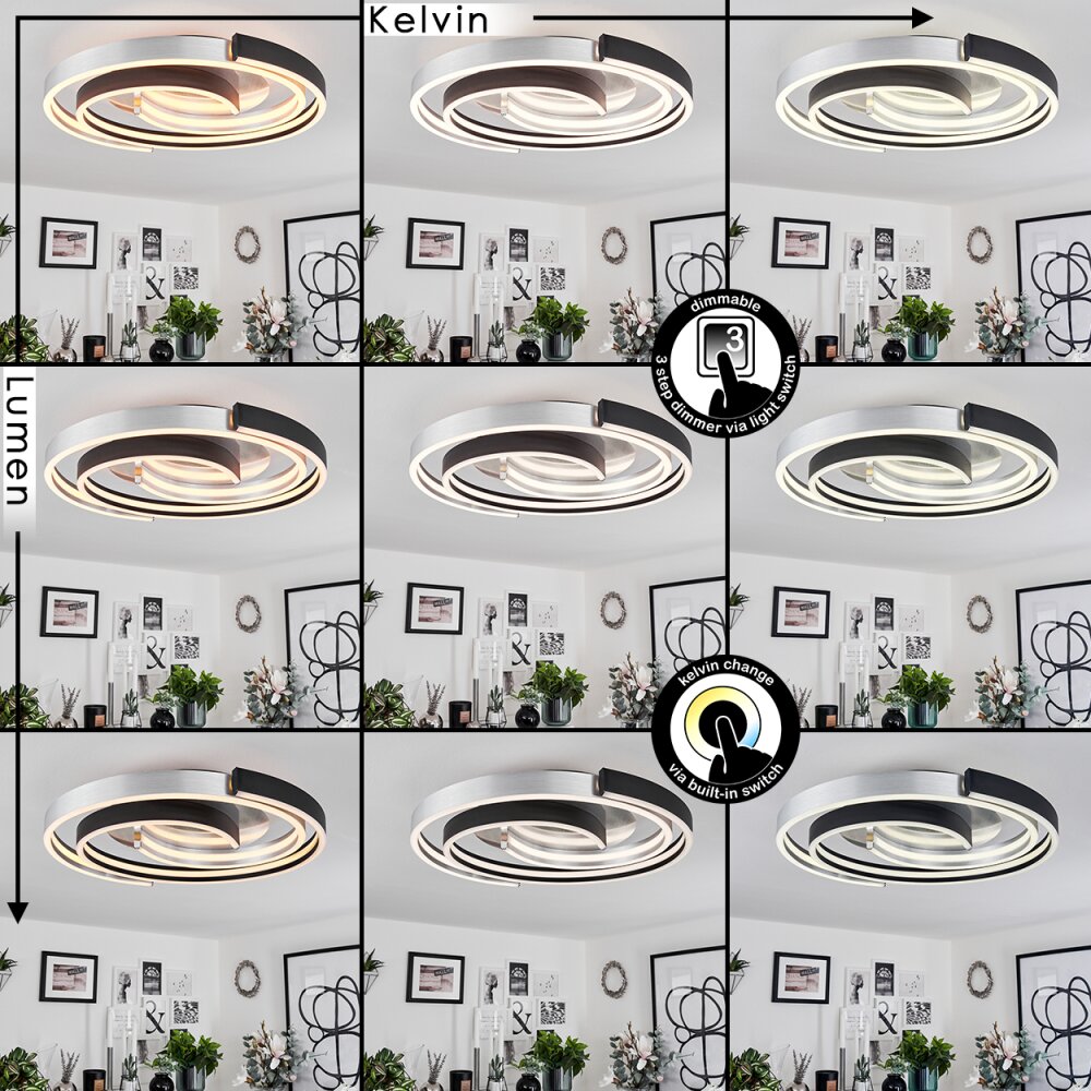Golega Ceiling Light LED aluminium, black, 1-light source