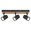 Globo ROBBY Ceiling Light Wood like finish, black, 3-light sources