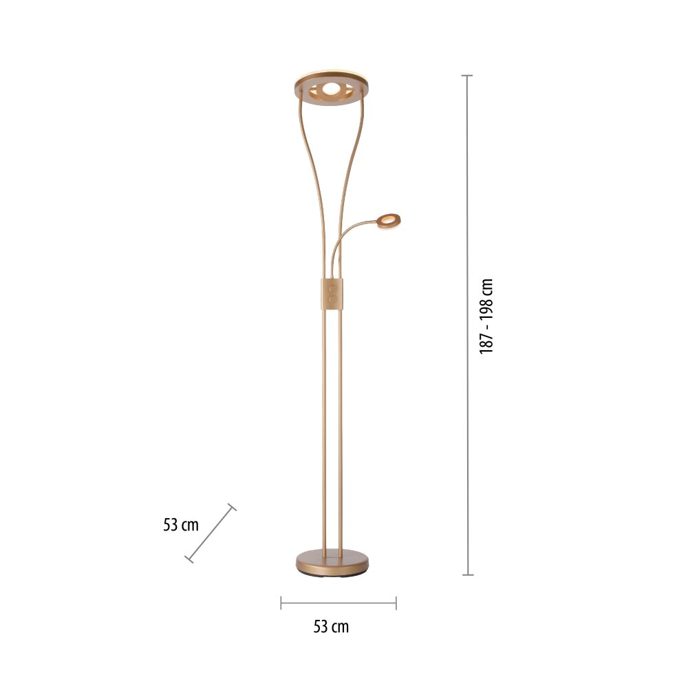 Leuchten-Direkt HELIA UpLighter LED brass, 3-light sources