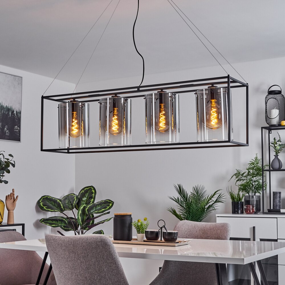 Sarniguet Pendant Light black, 4-light sources