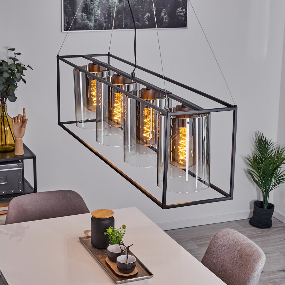 Sarniguet Pendant Light black, 4-light sources