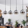 Koyoto  Pendant Light glass 25 cm chrome, clear, Smoke-coloured, 4-light sources