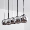 Koyoto  Ceiling Light glass 20 cm chrome, Smoke-coloured, 5-light sources