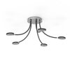 Steinhauer Turound Ceiling Light LED brushed steel, 5-light sources