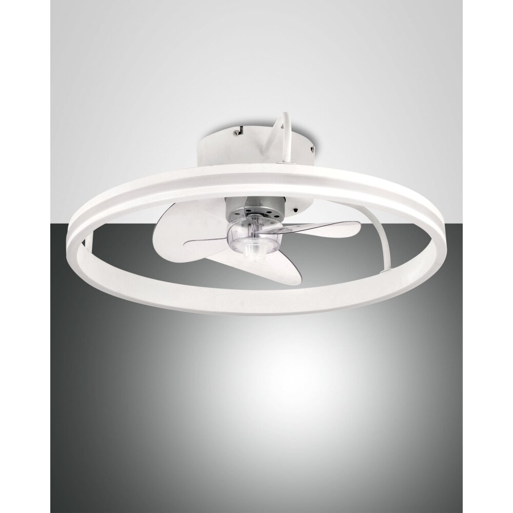 Fabas Luce Relais ceiling fan LED white, 1-light source