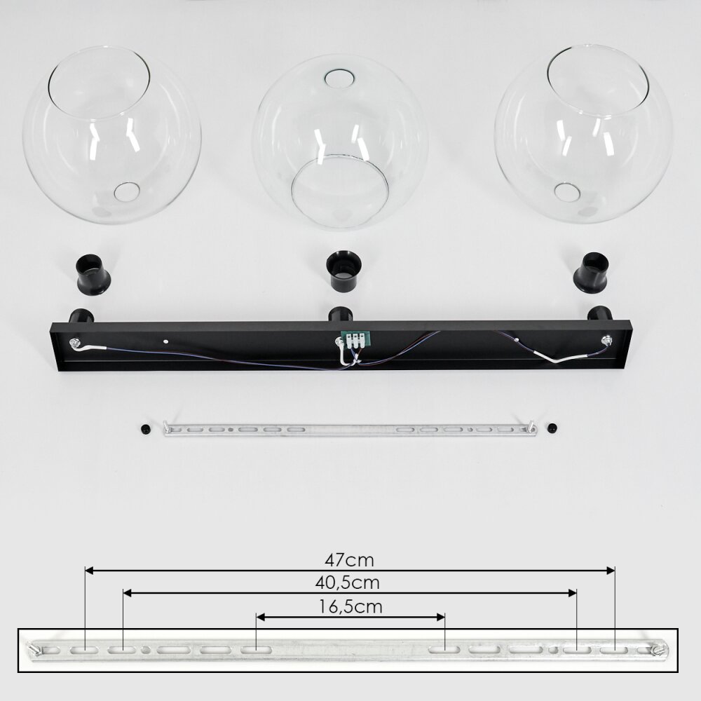 Koyoto  Ceiling Light glass 30 cm clear, 3-light sources