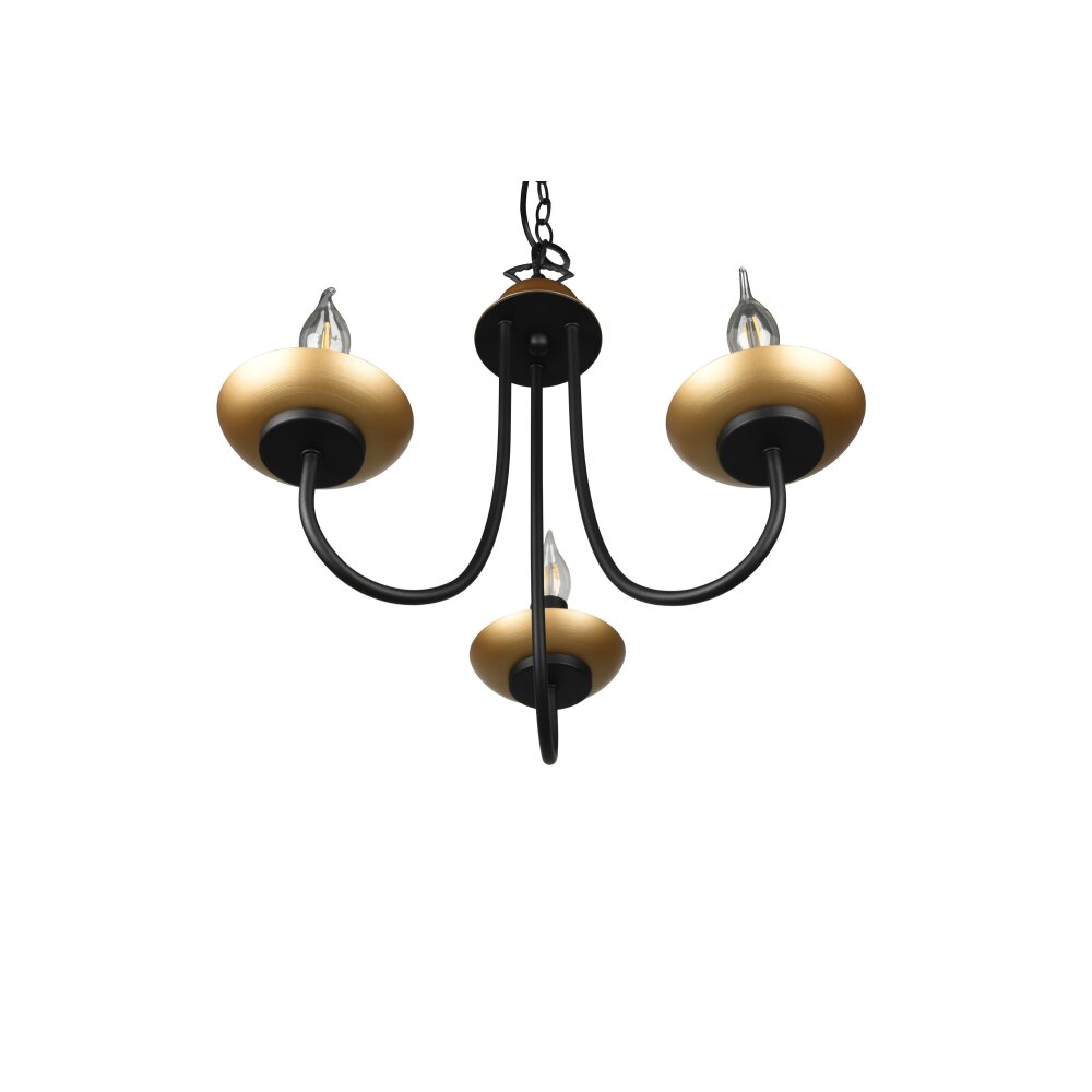 Trio Livia chandelier black, 3-light sources