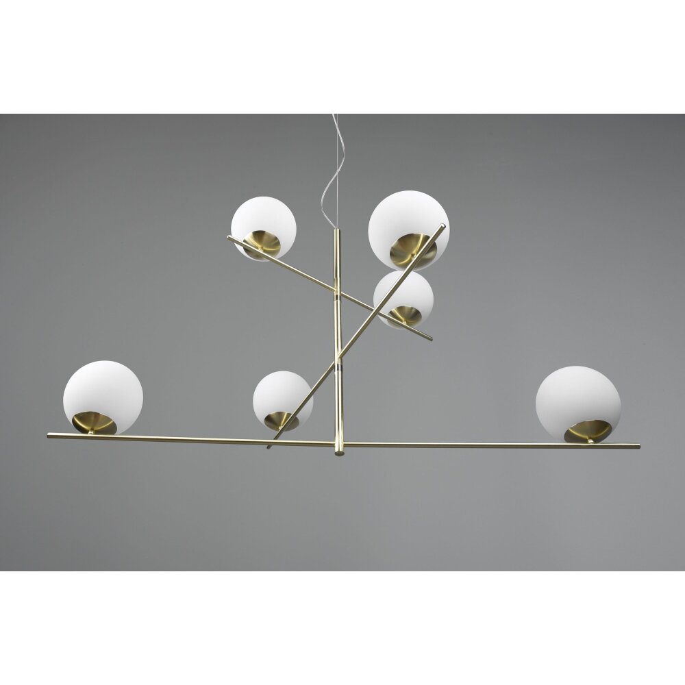 Trio Pure Pendant Light brass, 6-light sources