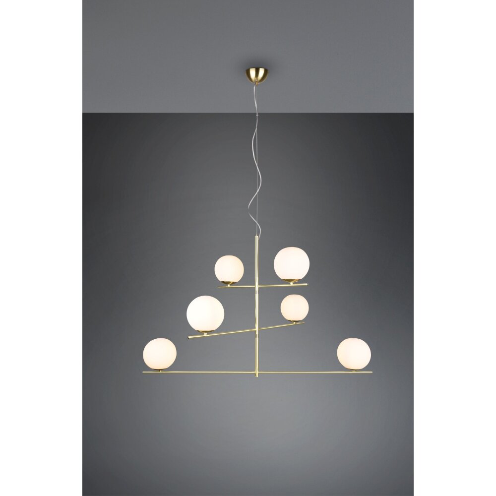 Trio Pure Pendant Light brass, 6-light sources