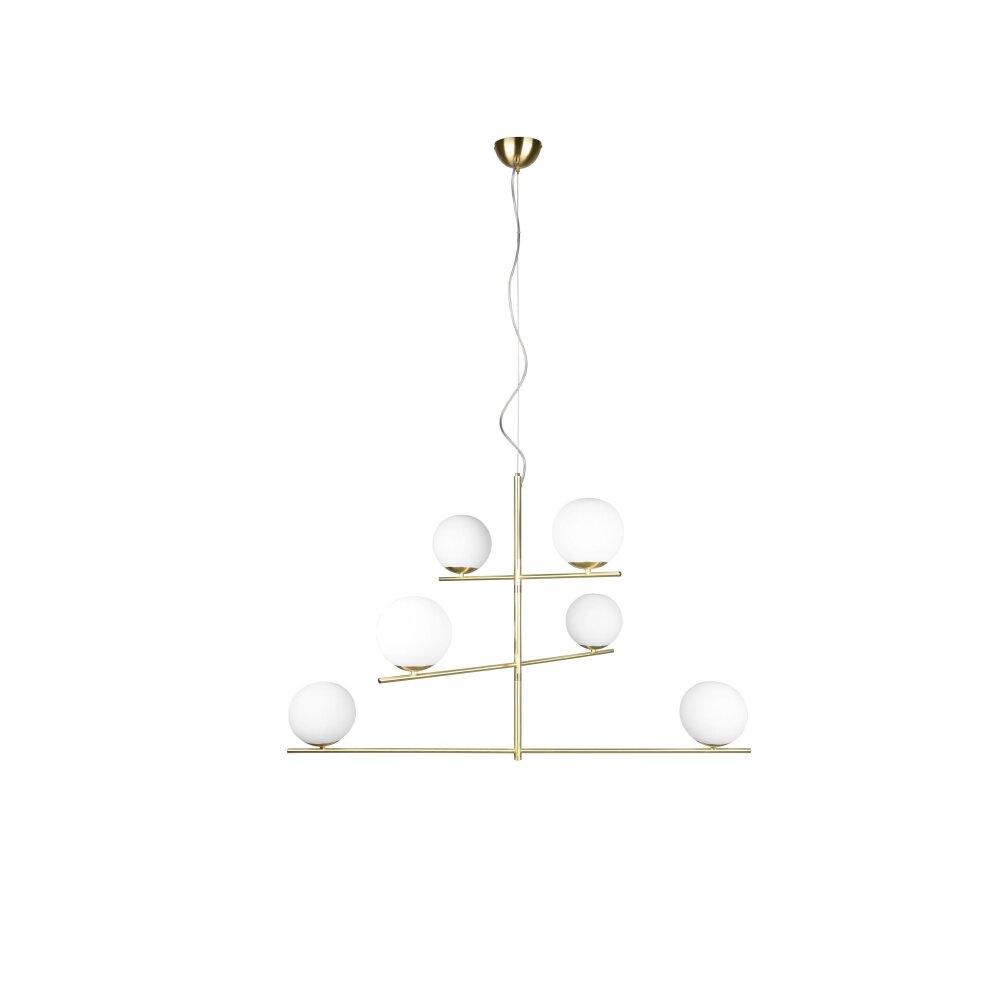 Trio Pure Pendant Light brass, 6-light sources