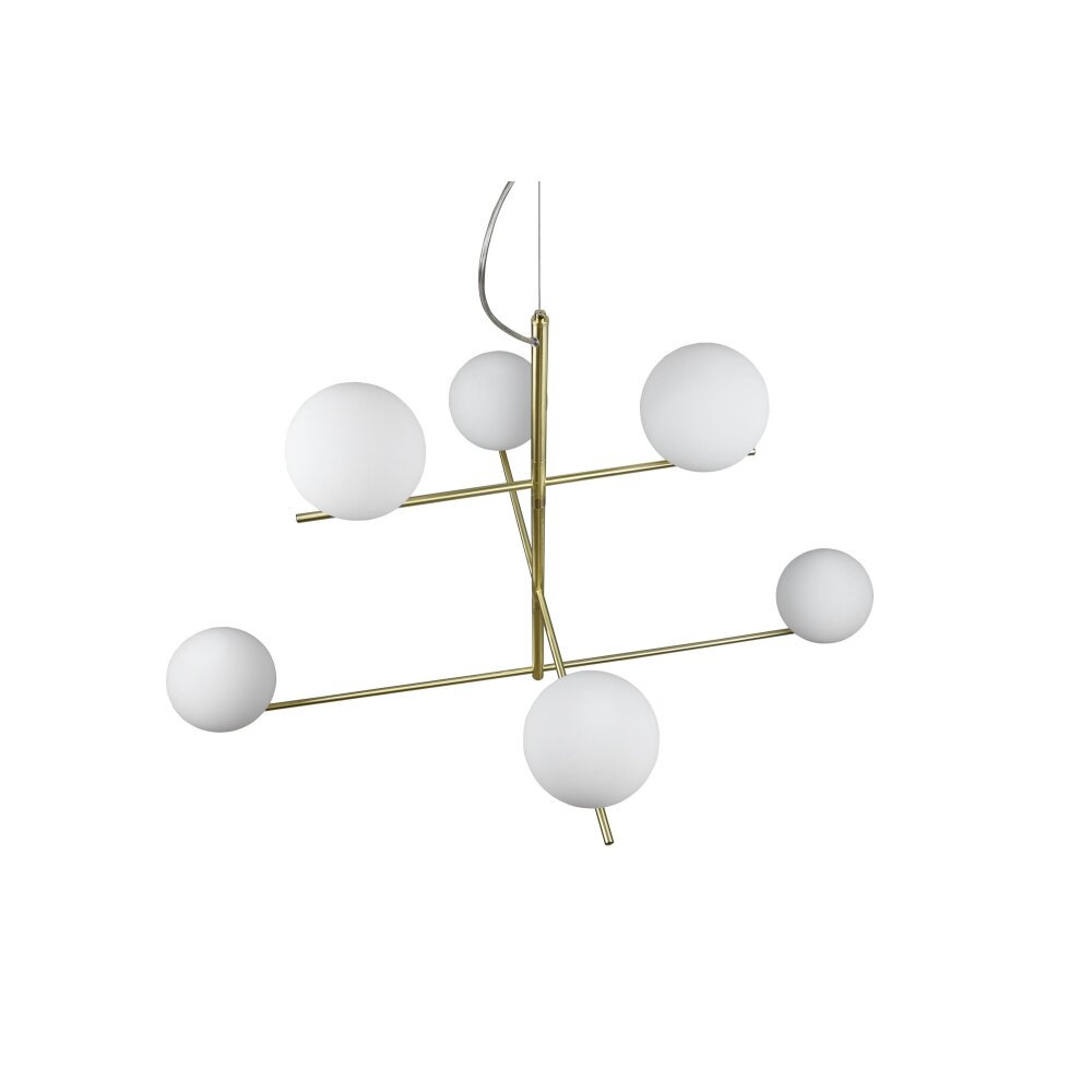 Trio Pure Pendant Light brass, 6-light sources