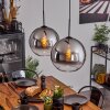 Koyoto  Pendant Light glass 30 cm chrome, clear, Smoke-coloured, 2-light sources