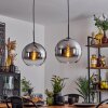 Koyoto  Pendant Light glass 30 cm chrome, clear, Smoke-coloured, 2-light sources