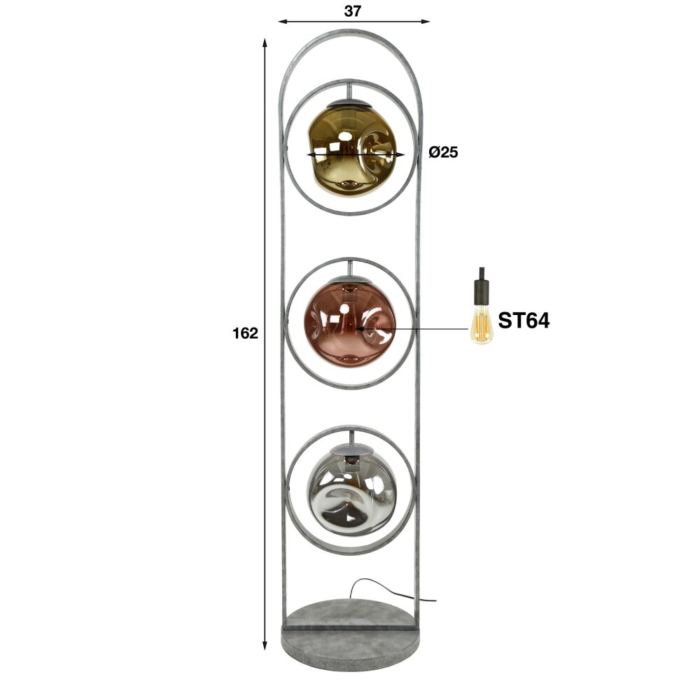 Stellar Floor Lamp anthracite, 3-light sources