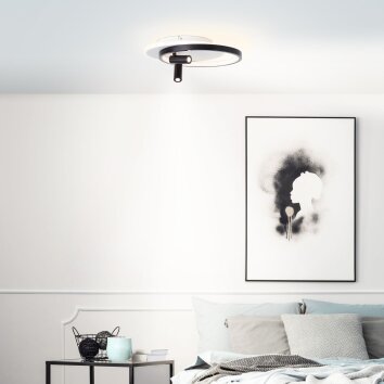 Brilliant Eunomia Ceiling Light LED black, white, 1-light source