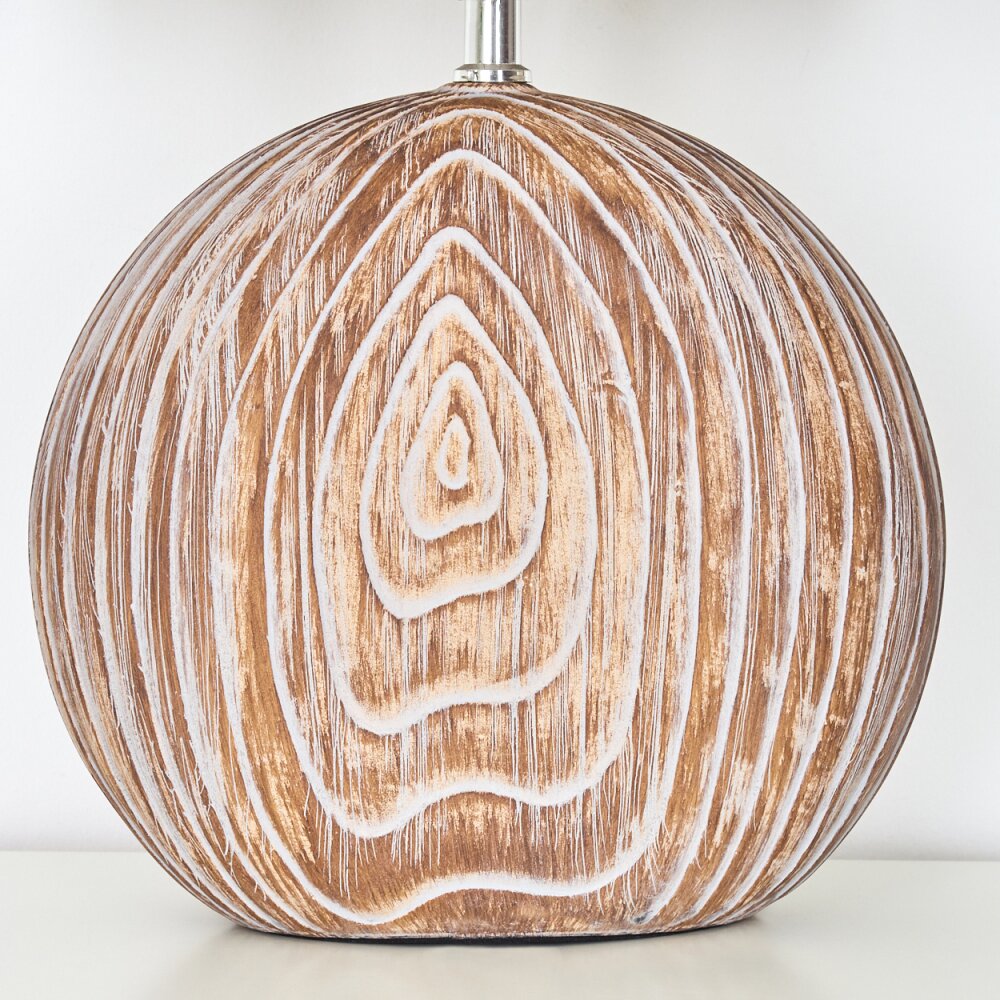 Lahnus Table lamp brown, Wood like finish, white, 1-light source