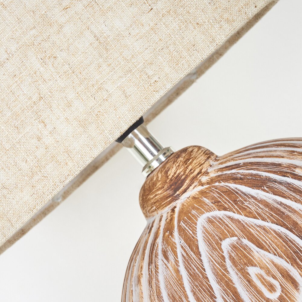 Lahnus Table lamp brown, Wood like finish, white, 1-light source