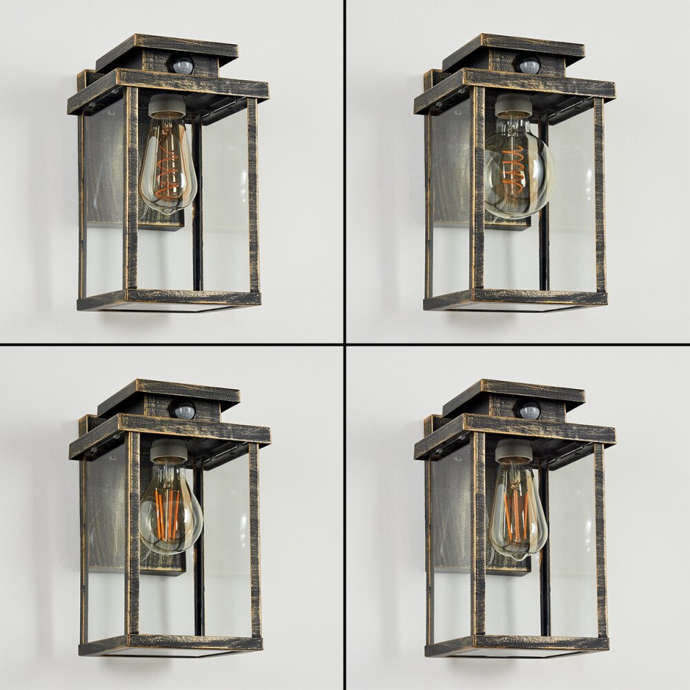 Tieva Outdoor Wall Light brown, gold, 1-light source, Motion sensor