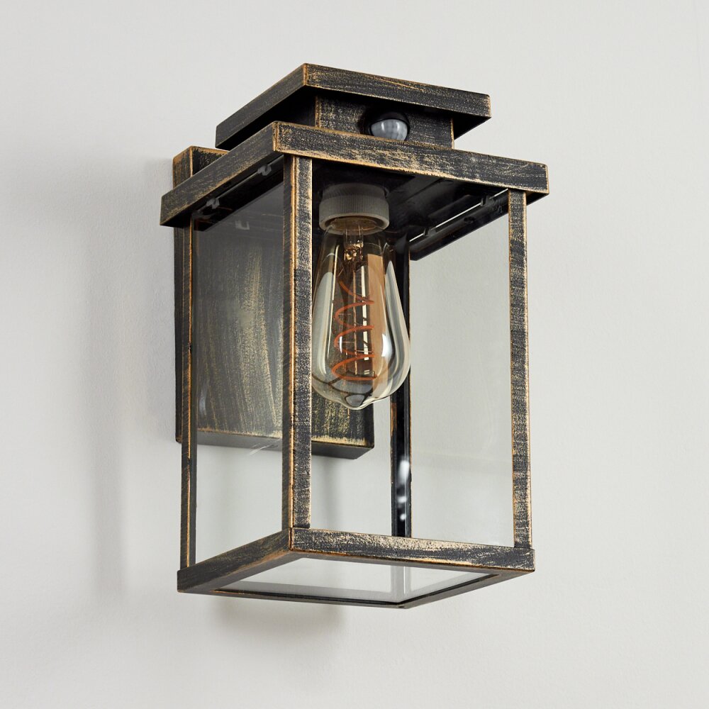 Tieva Outdoor Wall Light brown, gold, 1-light source, Motion sensor