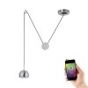 Paul Neuhaus Q-ADAM Pendant Light LED stainless steel, 1-light source, Remote control, Colour changer