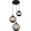 Globo POTTER Pendant Light brass, black, 3-light sources