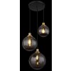 Globo POTTER Pendant Light brass, black, 3-light sources