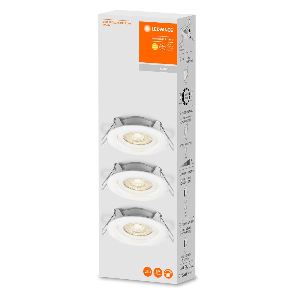 LEDVANCE Spot recessed light white, 3-light sources