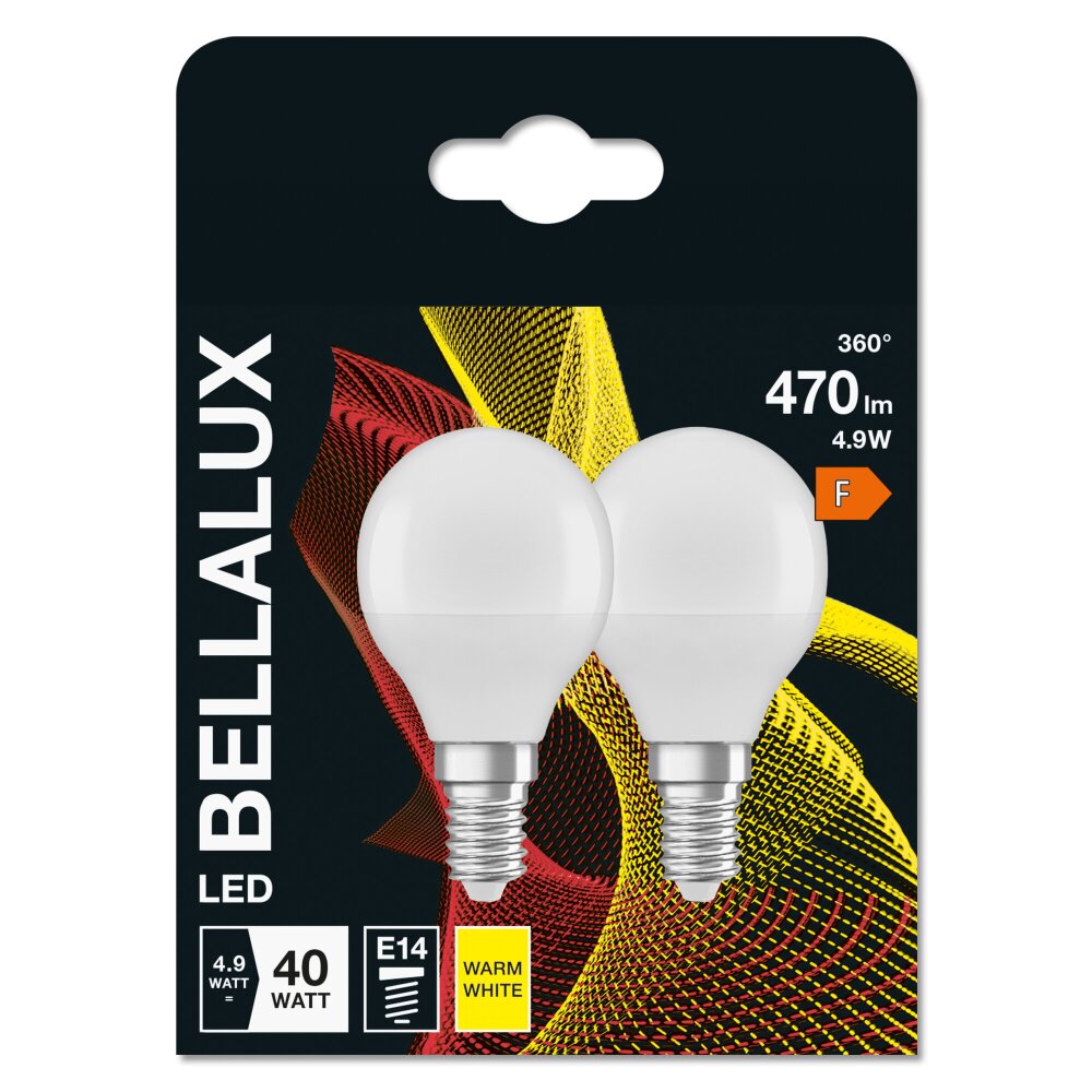 BELLALUX® Set of 2 LED E14 4.9 Watt 2700 Kelvin 470 Lumen