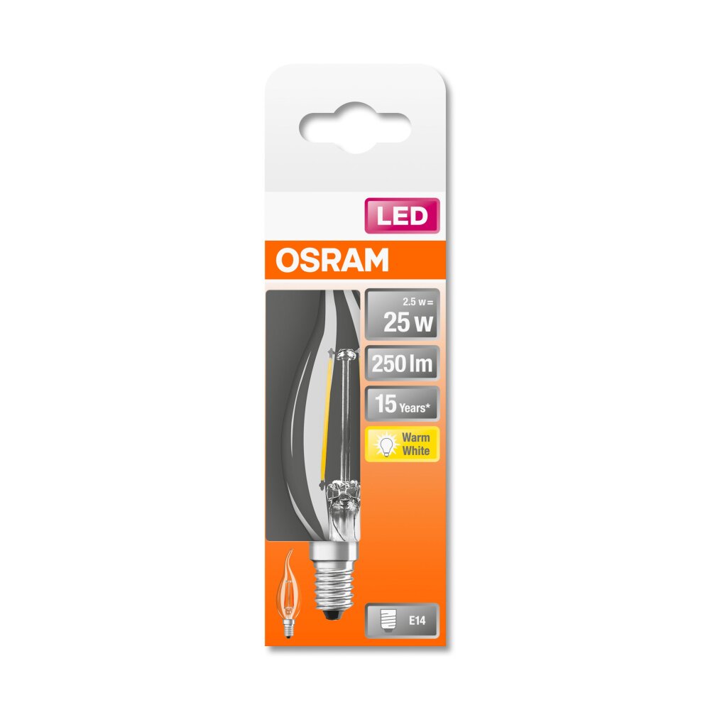 Lampadina LED OSRAM P E14 Trasparente 2,5W 250Lm 2700K IP20 300°  [LV-4058075436602]