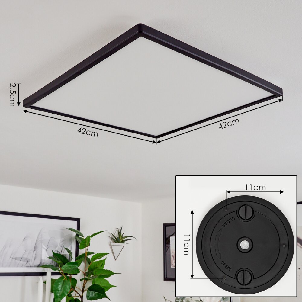 Hortinhas Ceiling Light LED black, 1-light source, Remote control, Colour changer