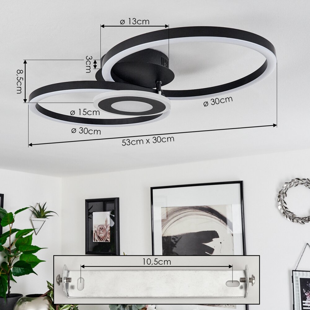 Serzedelo Ceiling Light LED black, 1-light source